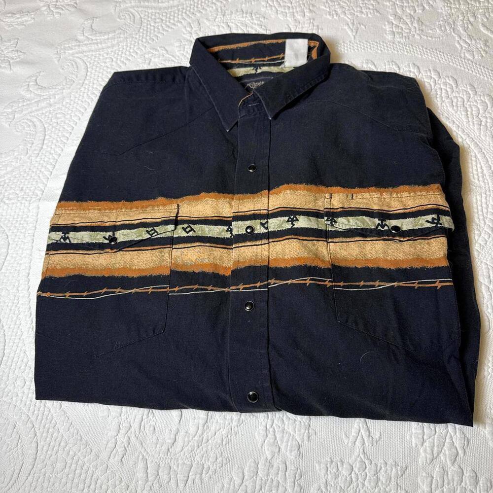 Pearl-buttoned Roper XXL button-up shirt with a western vibe #westernwear
